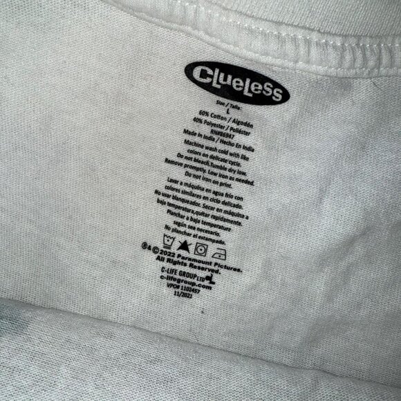 Clueless 'As If' White Graphic Short Sleeve Shirt - Picture 2 of 3